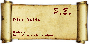Pits Balda névjegykártya